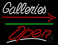 White Galleries With Open 3 Neon Sign