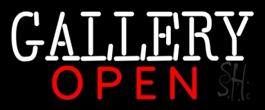 White Gallery Open Neon Sign