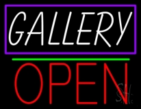 White Gallery With Border Open 1 Neon Sign