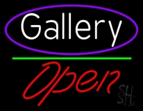 White Gallery With Open 2 Neon Sign