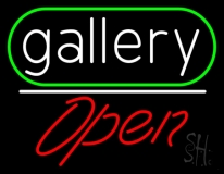 White Letters Gallery With Open 2 Neon Sign