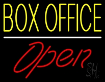 Yellow Box Office Open Neon Sign