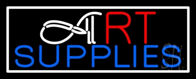 Art Blue Supplies With White Border Neon Sign