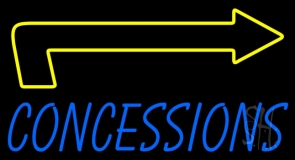 Blue Concessions With Arrow Neon Sign