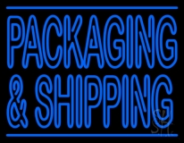 Blue Double Stroke Packaging And Shipping Neon Sign