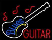 Blue Blues Red Guitar Neon Sign