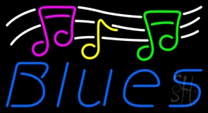 Blue Blues With Musical Note Neon Sign