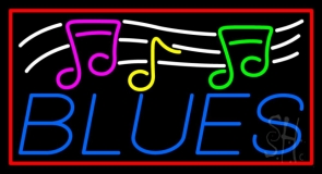 Blues With Musical Note 2 Neon Sign