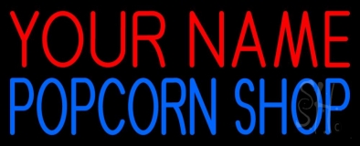 Custom Blue Popcorn Shop Neon Sign