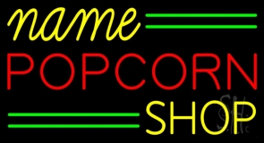 Custom Red Popcorn Yellow Shop Neon Sign