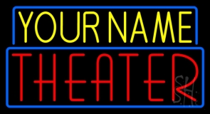 Custom Red Theater With Blue Border Neon Sign