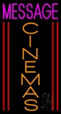 Custom Vertical Orange Cinemas Neon Sign