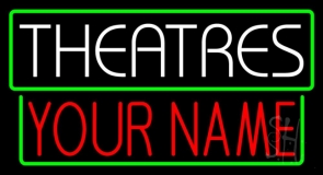 Custom White Theatres Neon Sign