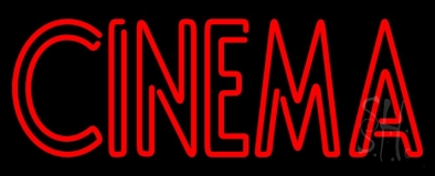 Double Stroke Red Cinema Neon Sign