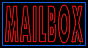 Double Stroke Red Mailbox Neon Sign