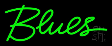 Green Blues Cursive 1 Neon Sign
