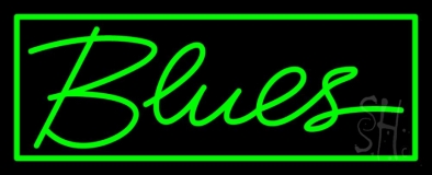 Green Blues Cursive Neon Sign