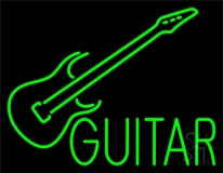 Green Guitar Neon Sign