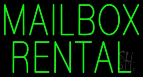 Green Mailbox Rental Neon Sign