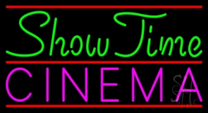 Green Showtime Pink Cinema Neon Sign