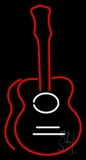 Guitar In Red Neon Sign