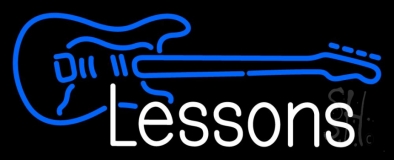 Guitar Logo Lessons 1 Neon Sign