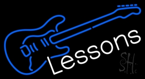Guitar Logo Lessons Neon Sign