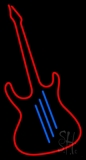 Guitar Red Neon Sign