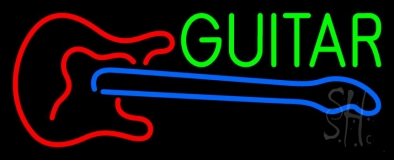 Guitar With Logo 2 Neon Sign