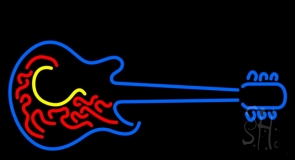 Logo Guitar Blue Neon Sign