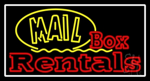 Mail Block Box Rentals Neon Sign