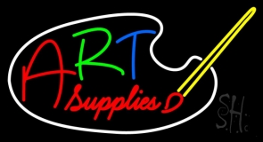 Multi Color Art Supplies With Brush Neon Sign