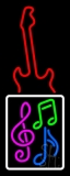 Musical Notes With Guitar Logo 1 Neon Sign