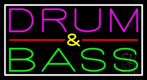 Pink Drum And Green Bass With Border Neon Sign