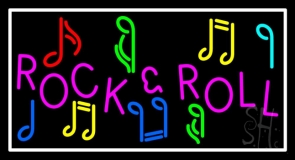 Pink Rock N Roll With Border Neon Sign