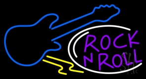 Purple Rock N Roll Guitar 1 Neon Sign