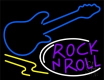 Purple Rock N Roll Guitar 2 Neon Sign