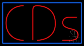 Cds With Blue Border Neon Sign