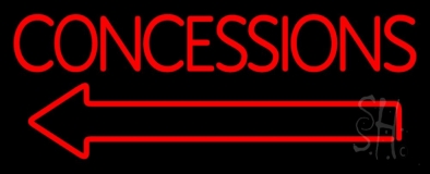 Red Concessions With Arrow Neon Sign