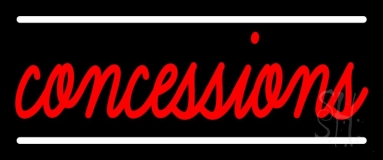 Red Cursive Concessions Neon Sign