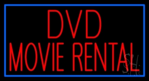Red Dvd Movie Rental Block 1 Neon Sign