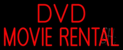 Red Dvd Movie Rental Block Neon Sign