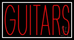 Red Guitar Block 2 Neon Sign
