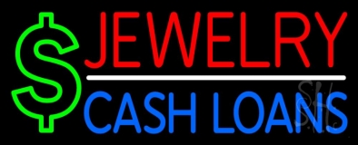 Red Jewelry Blue Cash Loans Neon Sign