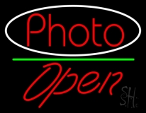 Red Photo With Open 2 Neon Sign