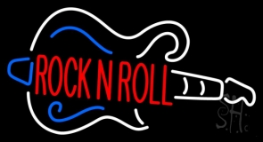 Red Rock N Roll Guitar Neon Sign