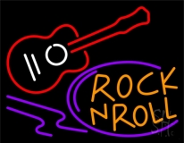 Rock And Roll Acoustic Guitar 2 Neon Sign