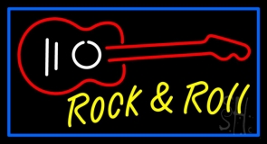 Rock N Roll Guitar 2 Neon Sign