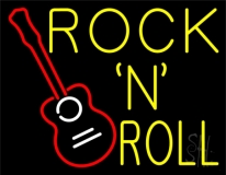 Rock N Roll With Guitar 1 Neon Sign