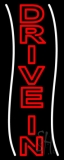 Vertical Red Drive In Neon Sign